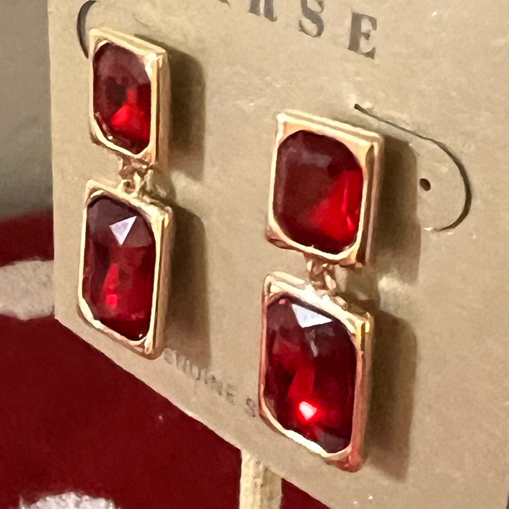 NWT Studio Barse Red and Gold Earrings #BJER - Picture 4 of 6